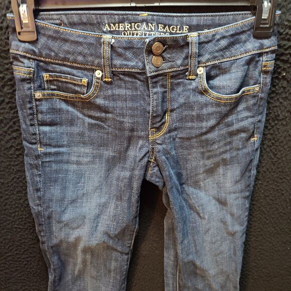 American Eagle Outfitters Womens Jeans Blue Size 2 Cotton Blend Crop Stretch - Picture 12 of 12